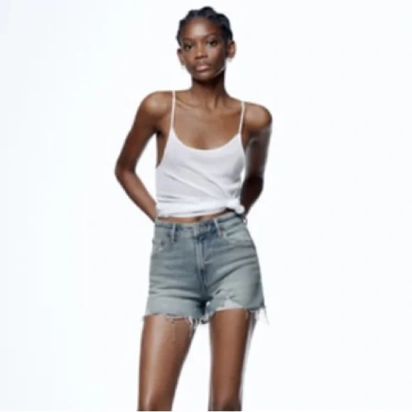 Women's White Denim Shorts – Loose Straight Fit, High-Waist